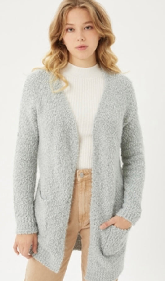 Sage Popcorn Cardigan