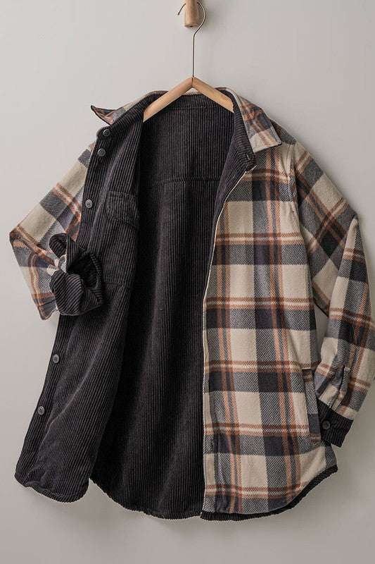 Black Plaid Shaket