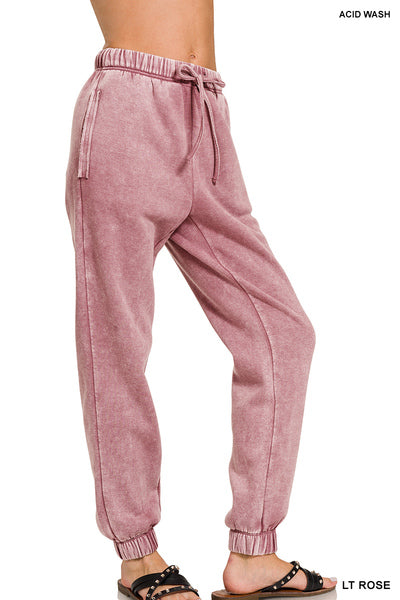 Acid Wash Rose Jogger